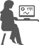 Woman sitting in front of a computer