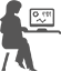 Woman sitting in front of a computer